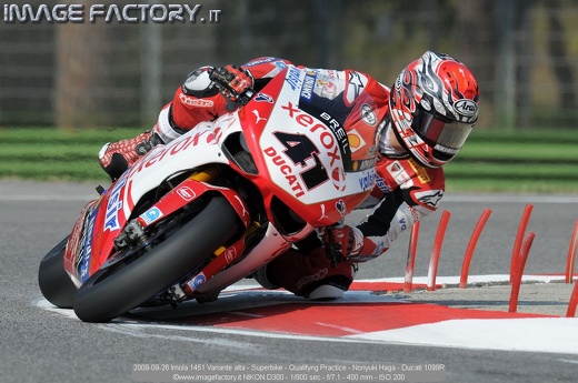 2009-09-26 Imola 1451 Variante alta - Superbike - Qualifyng Practice - Noriyuki Haga - Ducati 1098R